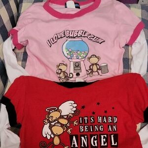 Pink and Red Graphic T-Shirts